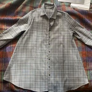 Vintage Black white gray Checked shirt